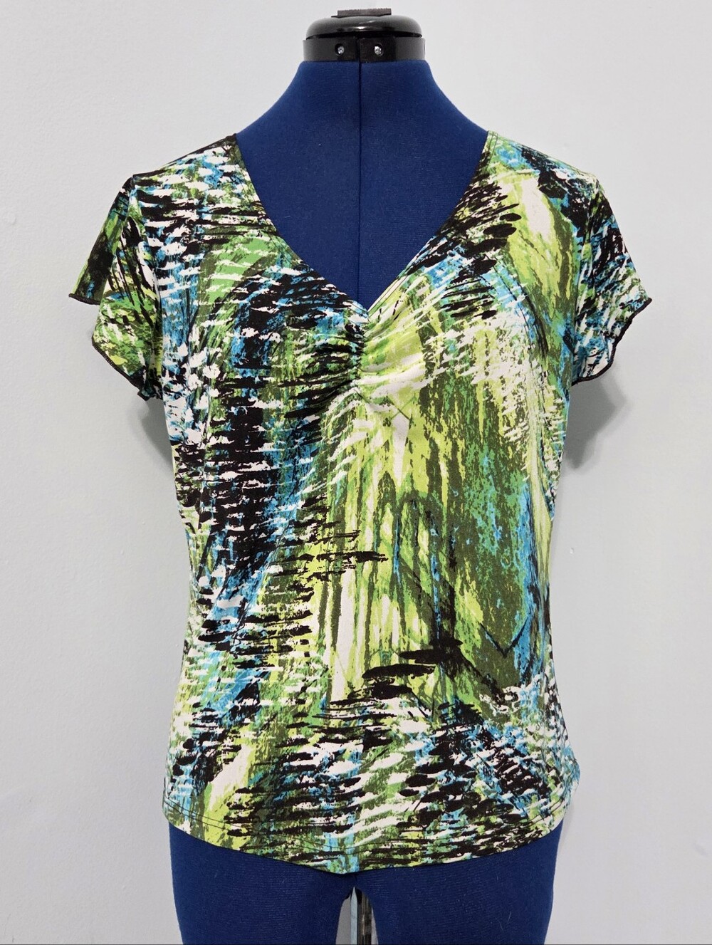 Vintage Colorful Green Knit Shirt Size PL